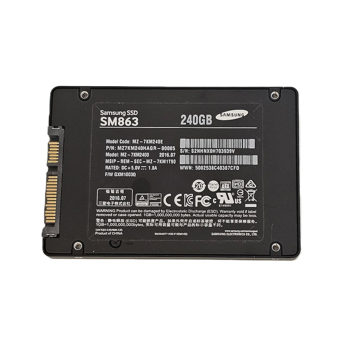 DYSK SAMSUNG SM863 240GB SSD SATA 6G MLC 2,5' MZ-7KM240E DYSK SAMSUNG SM863 240GB SSD SATA 6G MLC 2,5' MZ-7KM240E