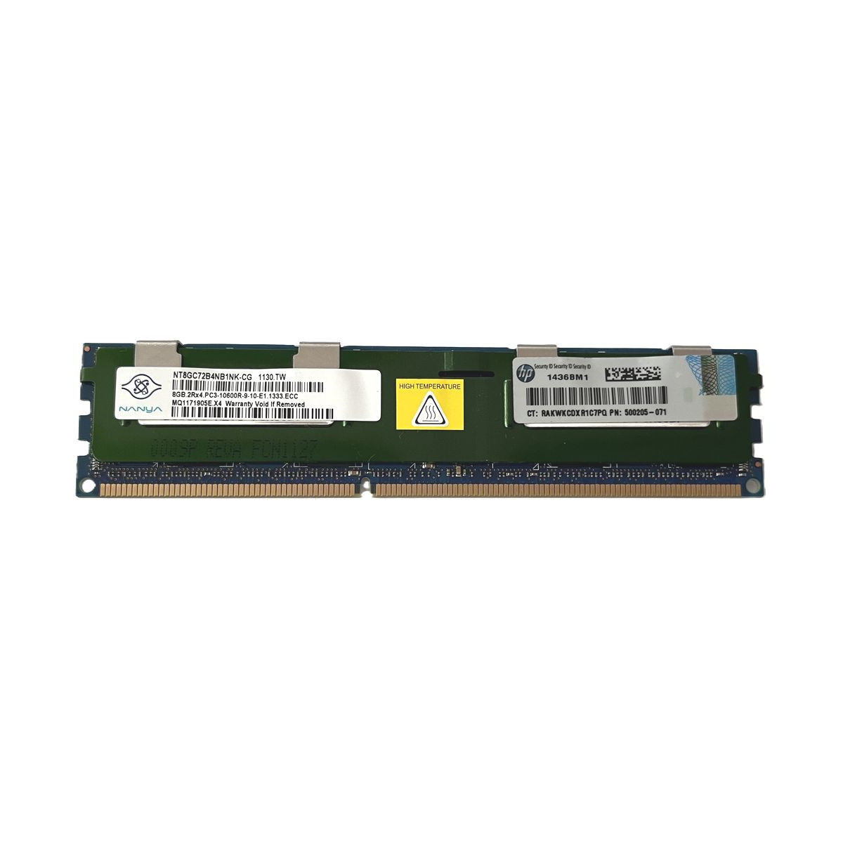 PAMIĘĆ HP NANYA 8GB 2Rx4 PC3-10600R ECC REG NT8GC72B4NB1NK-CG 500205-071 PAMIĘĆ HP NANYA 8GB 2Rx4 PC3-10600R ECC REG NT8GC72B4NB1NK-CG 500205-071
