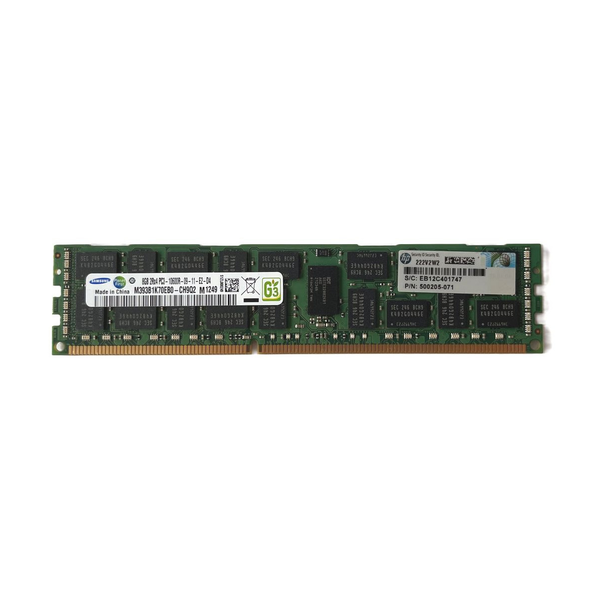 PAMIĘĆ HP SAMSUNG 8GB 2Rx4 PC3-10600R GEN6-7 M393B1K70EB0-CH9Q2 500205-071 PAMIĘĆ HP SAMSUNG 8GB 2Rx4 PC3-10600R GEN6-7 M393B1K70EB0-CH9Q2 500205-071