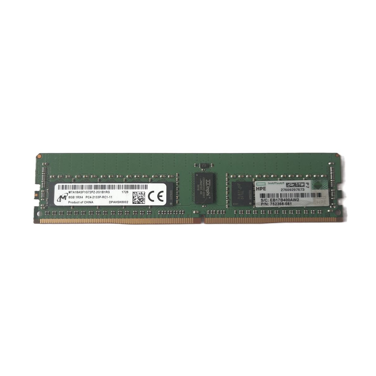 PAMIĘĆ HP MICRON 8GB 1Rx4 PC4-2133P ECC MTA18ASF1G72PZ-2G1B1RG 752368-081 PAMIĘĆ HP MICRON 8GB 1Rx4 PC4-2133P ECC MTA18ASF1G72PZ-2G1B1RG 752368-081