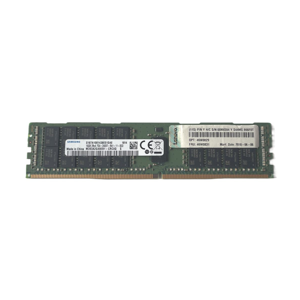 LENOVO SAMSUNG 16GB 2Rx4 PC4-2400T ECC REG M393A2G40EB1-CRC0Q 46W0831 LENOVO SAMSUNG 16GB 2Rx4 PC4-2400T ECC REG M393A2G40EB1-CRC0Q 46W0831