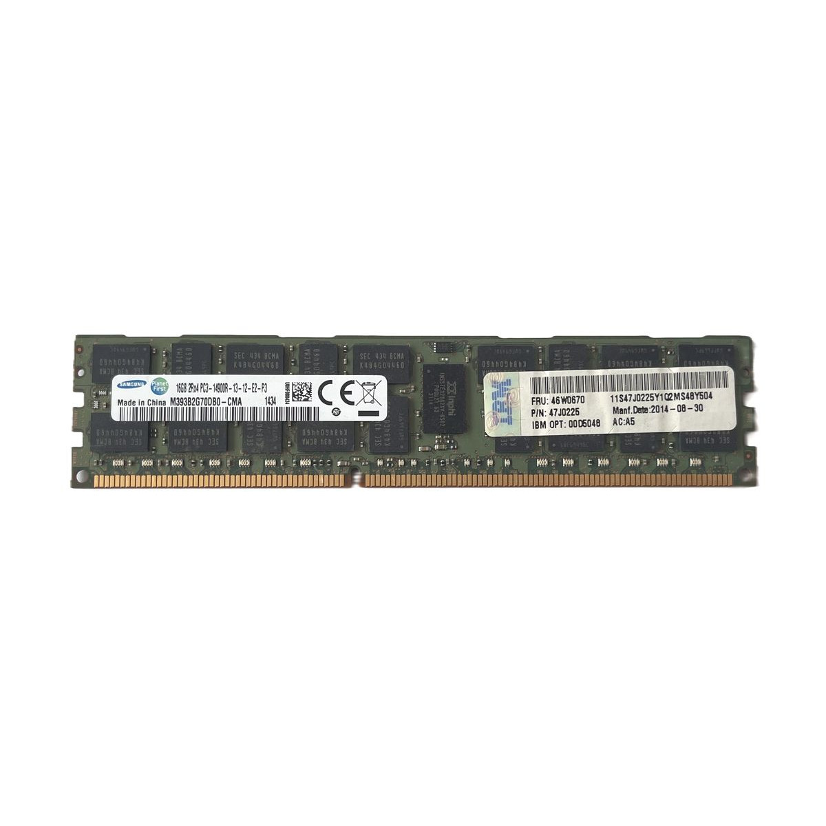 PAMIĘĆ IBM SAMSUNG 16GB 2Rx4 PC3-14900R ECC REG M393B2G70DB0-CMA 46W0670 PAMIĘĆ IBM SAMSUNG 16GB 2Rx4 PC3-14900R ECC REG M393B2G70DB0-CMA 46W0670