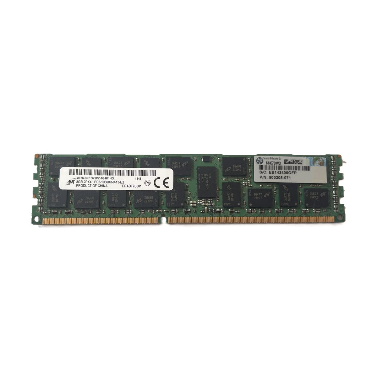 PAMIĘĆ HP MICRON 8GB 2Rx4 PC3-10600R ECC MT36JSF1G72PZ-1G4K1HG 500205-071 PAMIĘĆ HP MICRON 8GB 2Rx4 PC3-10600R ECC MT36JSF1G72PZ-1G4K1HG 500205-071