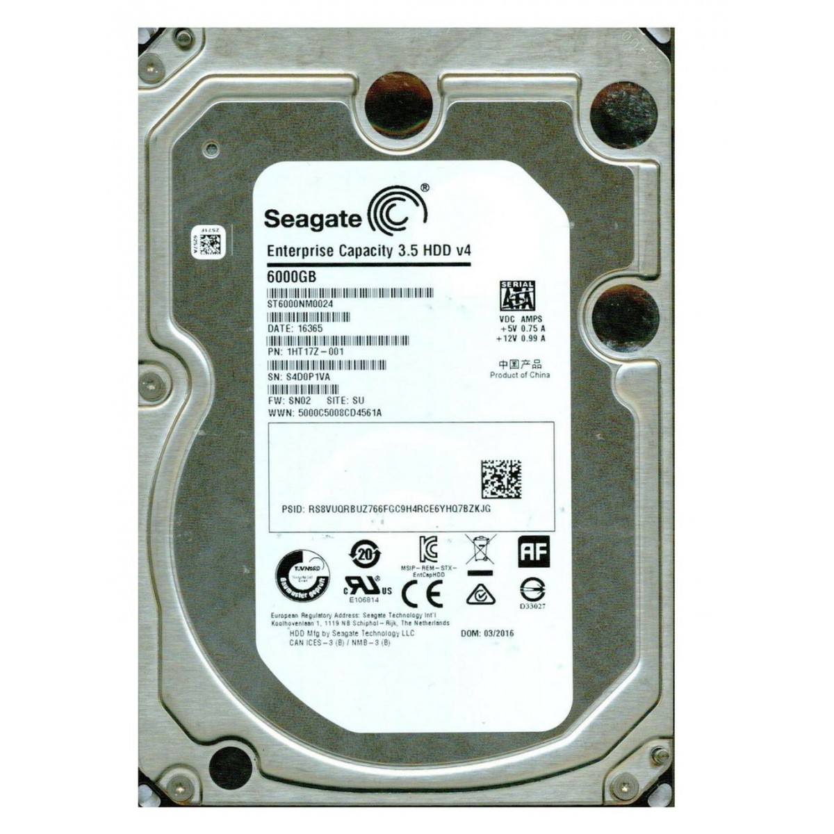 SEAGATE ENT 6TB SATA 7.2K 6G 3.5 ST6000NM0024