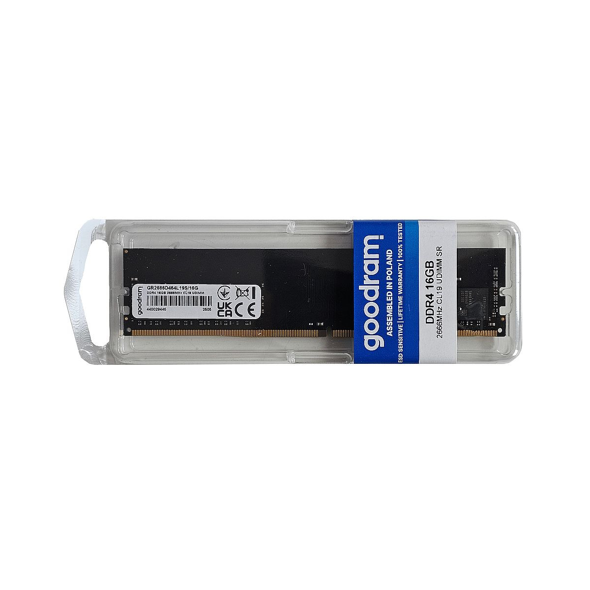 PAMIĘĆ KOMPUTEROWA GOODRAM 16GB PC4-2666 NON-ECC UDIMM GR2666D464L19S/16G PAMIĘĆ KOMPUTEROWA GOODRAM 16GB PC4-2666 NON-ECC UDIMM GR2666D464L19S/16G