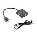 NOWY ADAPTER PRZEJŚCIÓWKA LANBERG HDMI M NA VGA Z 2xMINI JACK NA KABLU NOWY ADAPTER PRZEJŚCIÓWKA LANBERG HDMI M NA VGA Z 2xMINI JACK NA KABLU