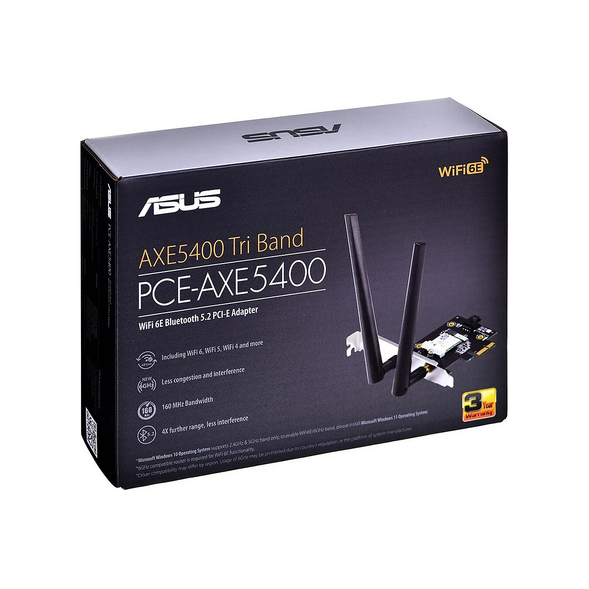 NOWA KARTA WLAN ASUS PCE-AXE5400 WiFi 6E BLUETOOTH 5.2 PCIe x1 WINDOWS 11 NOWA KARTA WLAN ASUS PCE-AXE5400 WiFi 6E BLUETOOTH 5.2 PCIe x1 WINDOWS 11