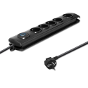 LISTWA ZASILAJĄCA ANTYPRZEPIĘCIOWA QOLTEC QUICK SWITCH 5 GNIAZD 3M CZARNA LISTWA ZASILAJĄCA ANTYPRZEPIĘCIOWA QOLTEC QUICK SWITCH 5 GNIAZD 3M CZARNA