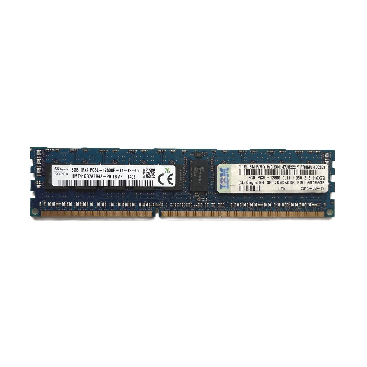 PAMIĘĆ RAM IBM HYNIX 8GB 1Rx4 PC3L-12800R ECC REG HMT41GR7AFR4A-PB 47J0222
