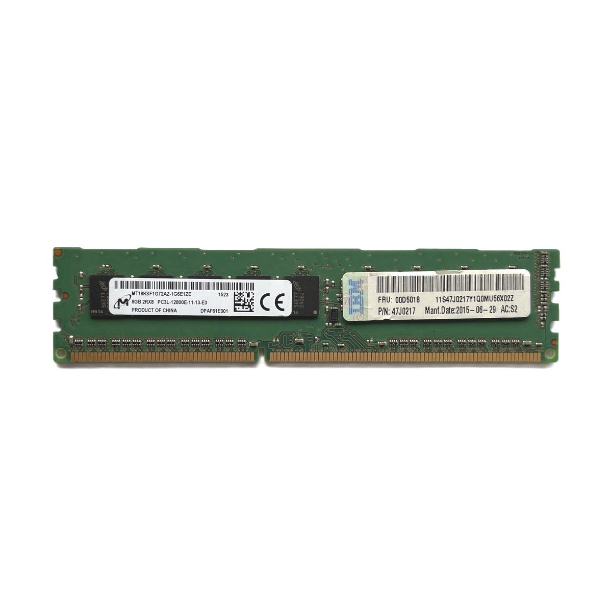 PAMIĘĆ IBM MICRON 8GB 2Rx8 PC3L-12800E ECC MT18KSF1G72AZ-1G6E1ZE 47J0217