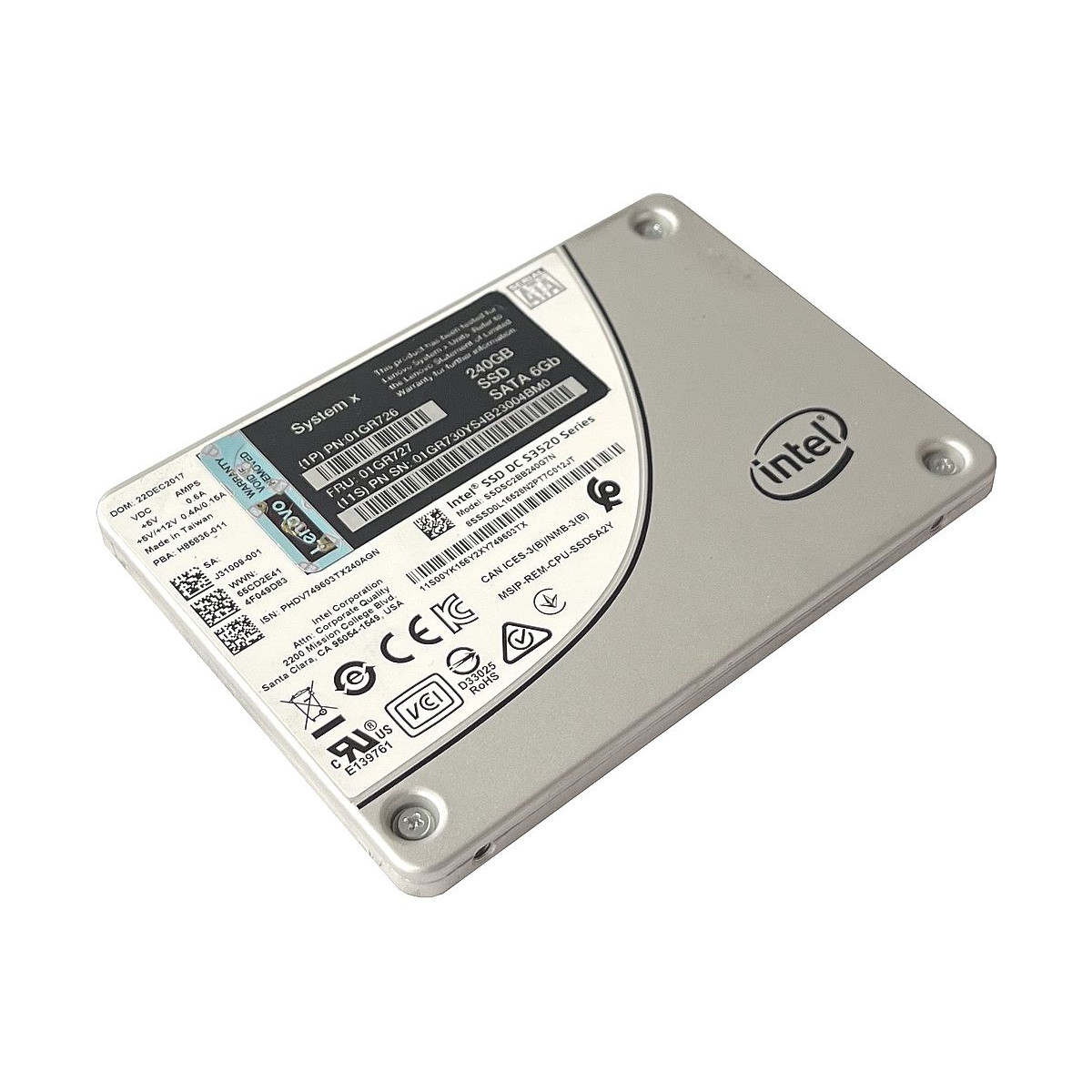 DYSK LENOVO INTEL 240GB SSD SATA 6G 2,5 SSDSC2BB240G7N 01GR727 01GR726