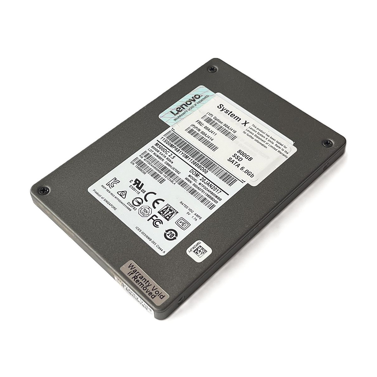 DYSK LENOVO MICRON 800GB SSD SATA 6G 2,5 MTFDDAK800MBB 00AJ411 00AJ414
