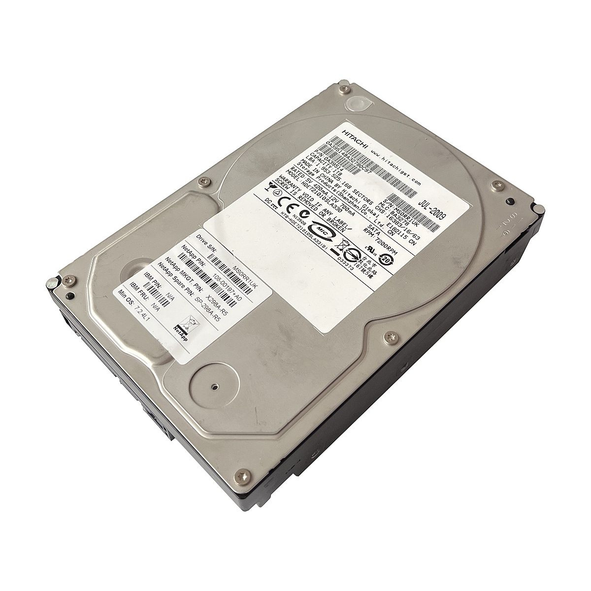 DYSK NETAPP HITACHI 1TB SATA 7.2K 3,5 HDE721010SLA330 0A39514 108-00197