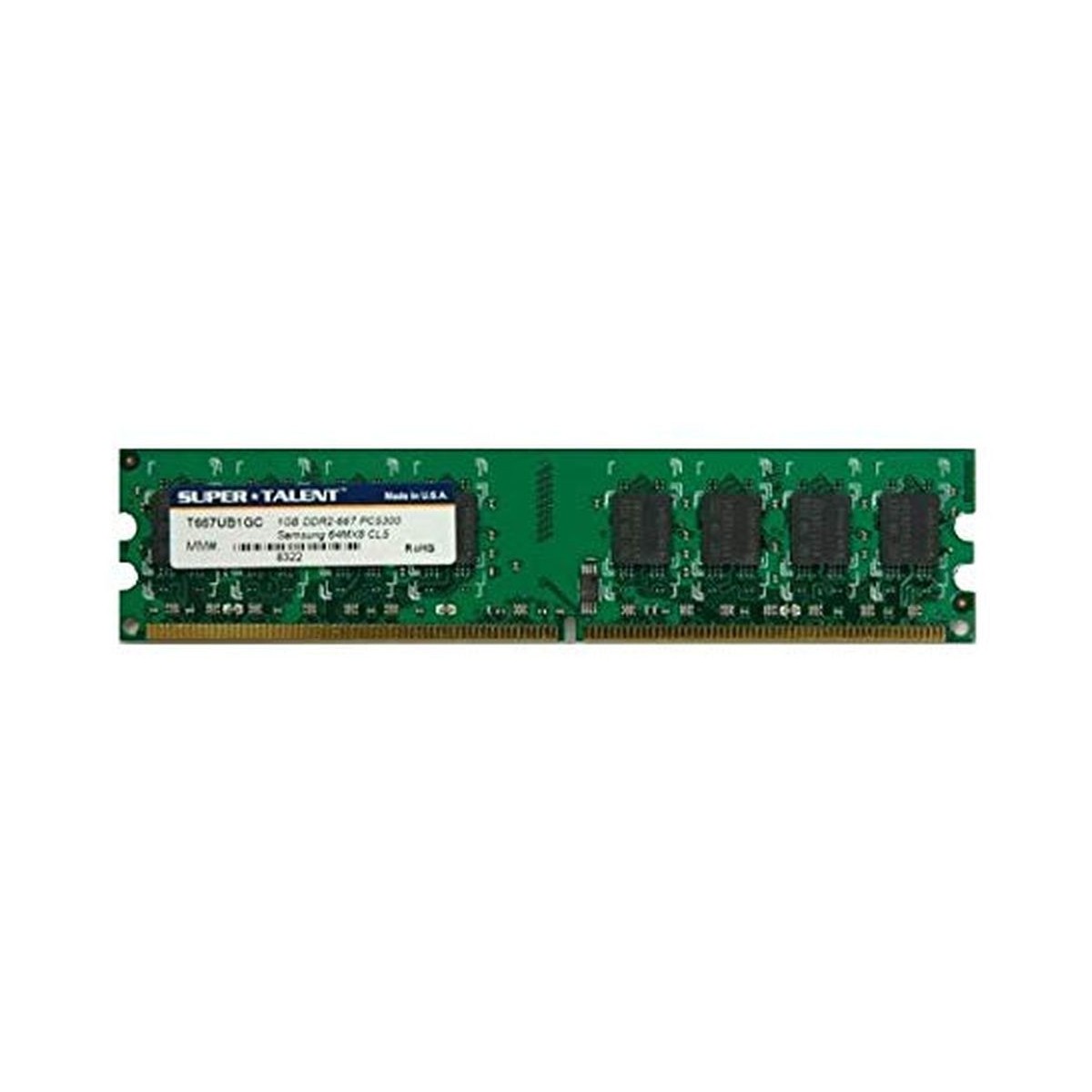 SUPER TALENT 1GB 64x8 DDR2-667 PC5300 T667UB1GC