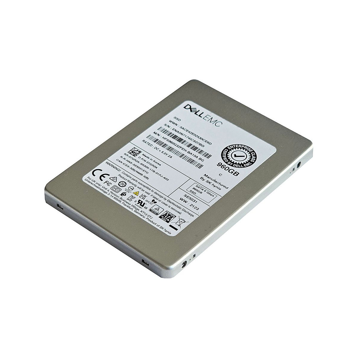 DYSK DELL EMC 960GB SSD SATA 6G 2,5 TLC 07GR2K HFS960G32FEH-BA10A