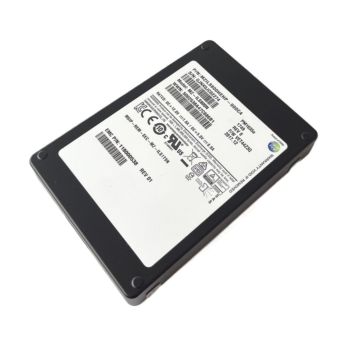DYSK EMC SAMSUNG PM1635a 800GB SSD SAS 12G 2,5 MZ-ILS800N 118000538