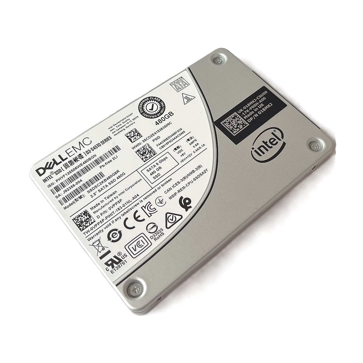 DYSK DELL EMC INTEL 480GB SSD SATA 6G 2,5 SSDSC2KB480G8R 0VPP5P 018MKJ