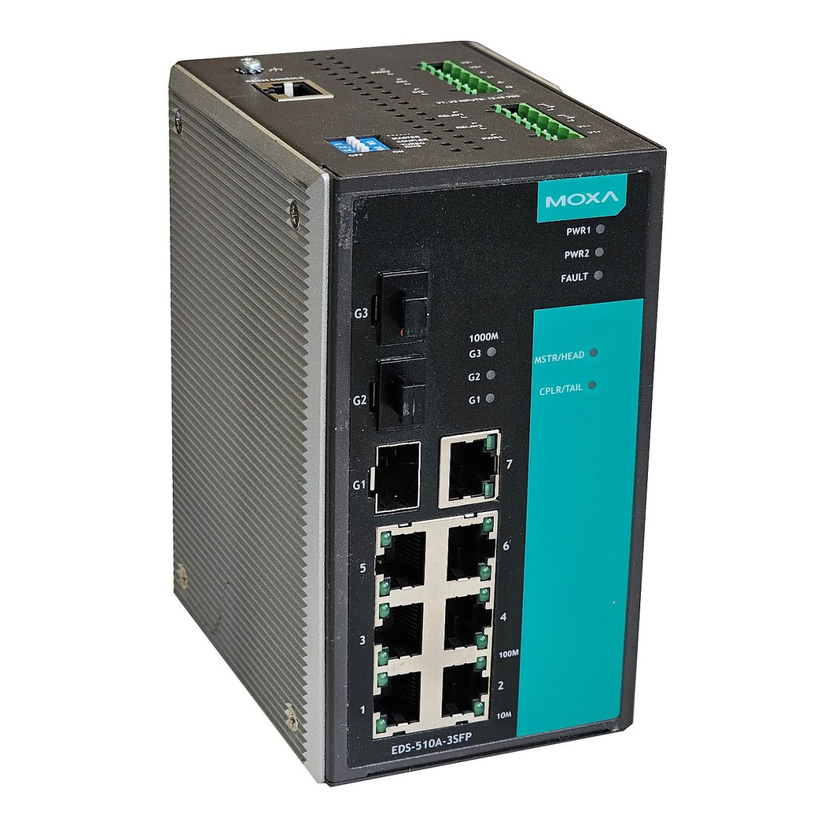 PRZEMYSŁOWY SWITCH MOXA EDS-510A-3SFP REV. 1.3.2 7x100Mbps 3xSFP 1GB VLAN