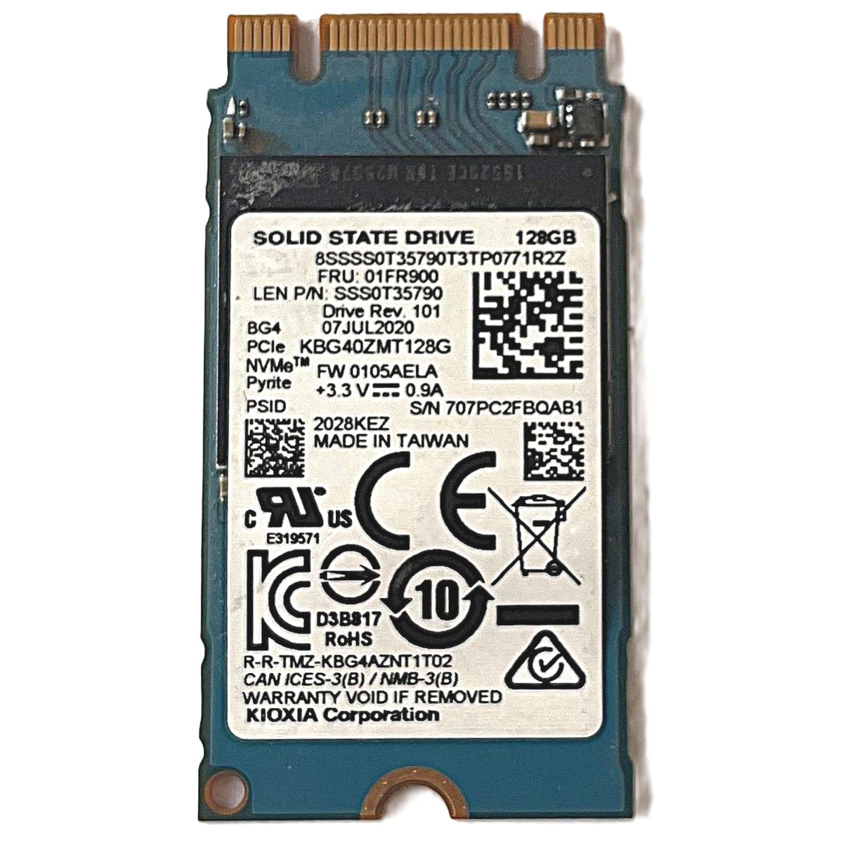 DYSK LENOVO KIOXIA 128GB SSD M.2 2242 PCIE NVMe KBG40ZMT128G 01FR900