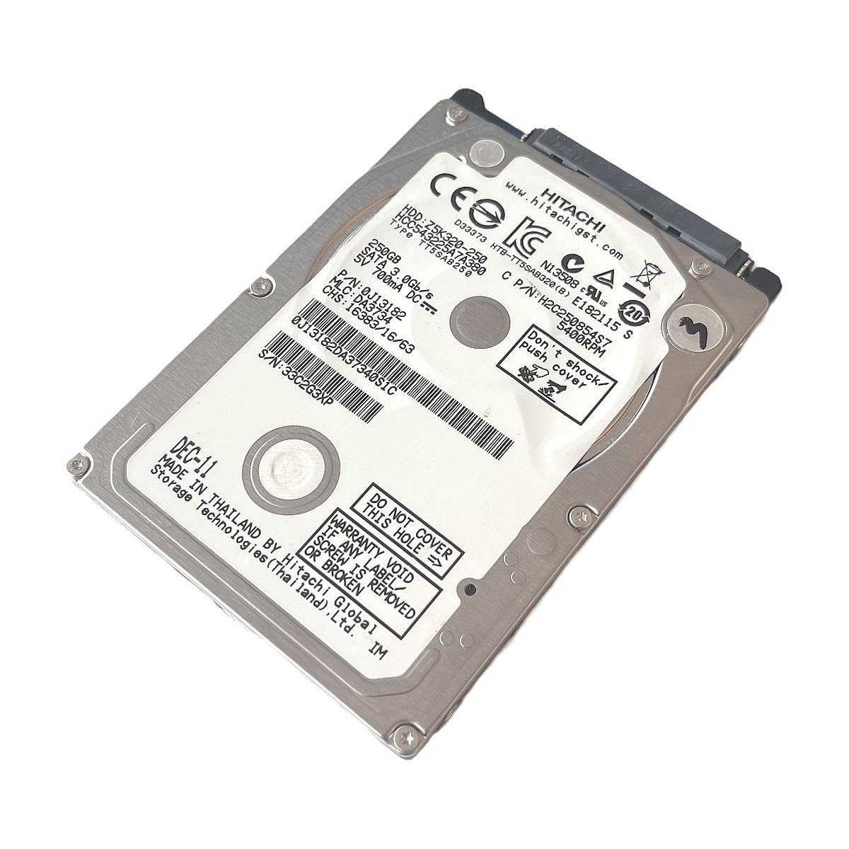 DYSK HITACHI 250GB SATA 3G 5.4K 2,5 0J13182 Z5K320-250