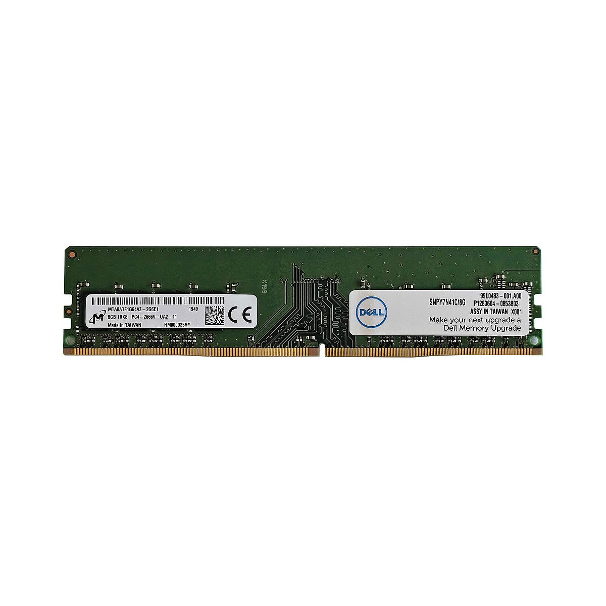 DELL MICRON 8GB 1Rx8 PC4-2666V NON-ECC UDIMM SNPY7N41C/8G MTA8ATF1G64AZ-2G6
