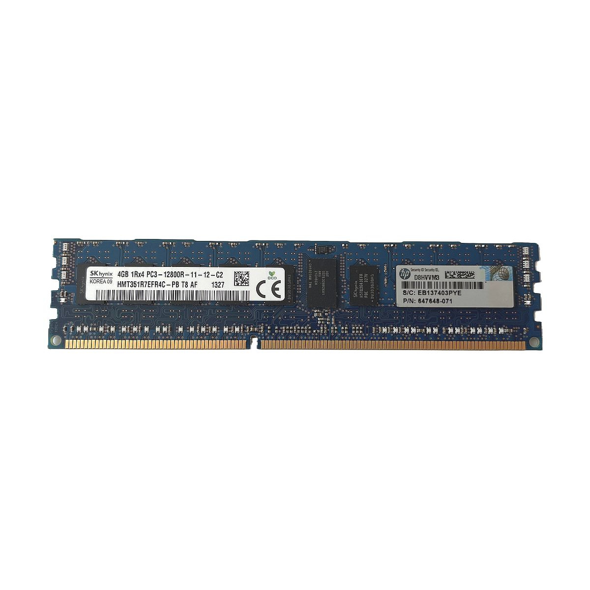 PAMIĘĆ RAM HP HYNIX 4GB 1Rx4 PC3-12800R ECC REG HMT351R7EFR4C-PB 647648-071