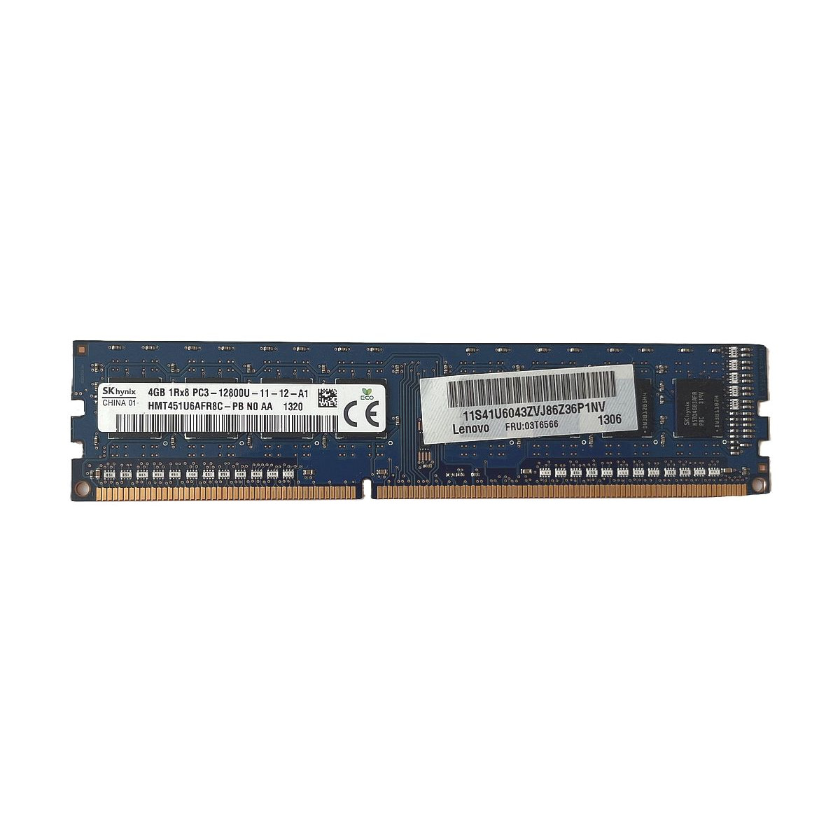 LENOVO HYNIX 4GB 1Rx8 PC3-12800U NON ECC UDIMM HMT451U6AFR8C-PB 03T6566