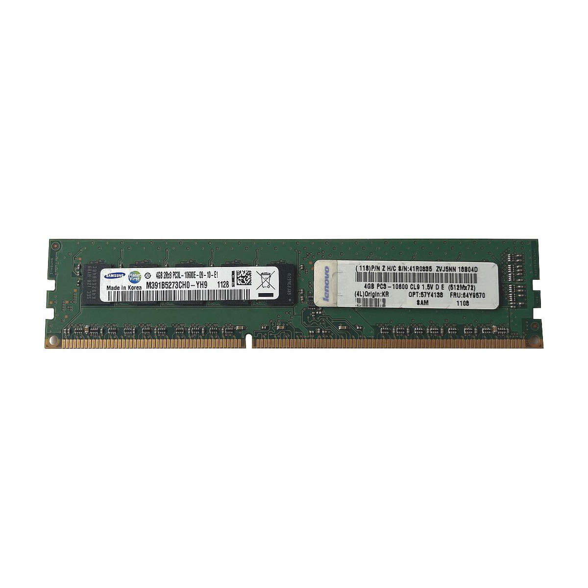 LENOVO SAMSUNG 4GB 2Rx8 PC3L-10600E ECC UDIMM M391B5273CH0-YH9 41R0835