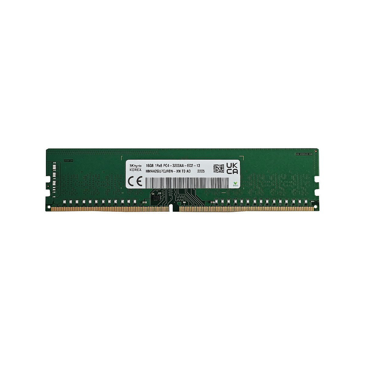 HYNIX 16GB 1Rx8 PC4-3200AA ECC UDIMM CL22 1.2V HMAA2GU7CJR8N-XN