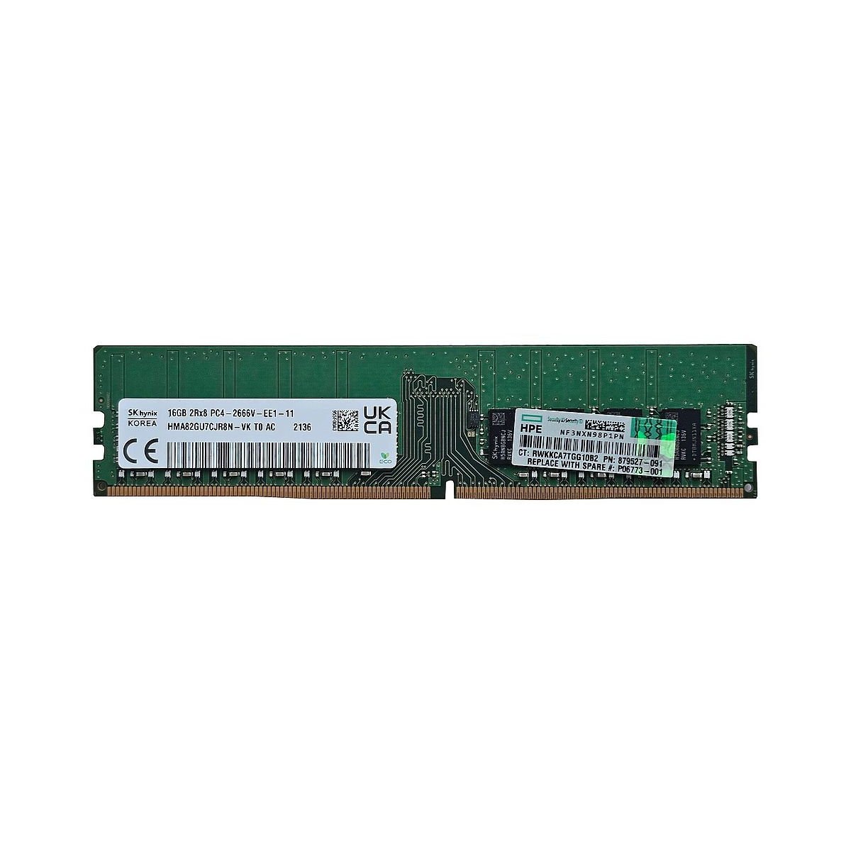 HP HYNIX 16GB 2Rx8 PC4-2666V ECC UDIMM 879527-091 HMA82GU7CJR8N-VK 01KR360