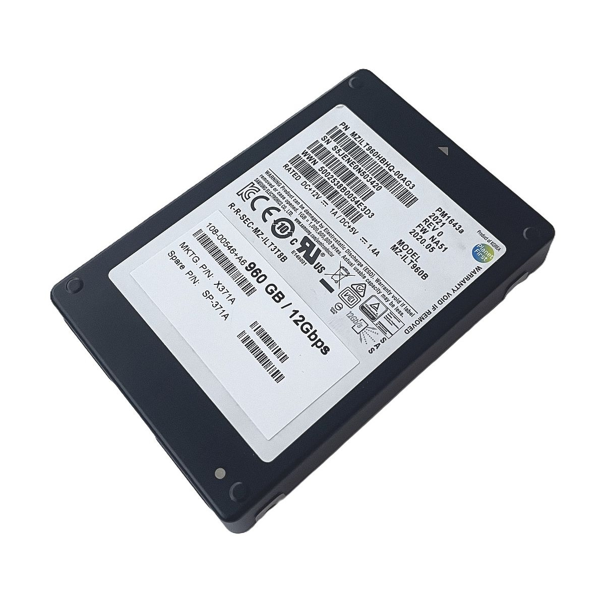 DYSK NETAPP SAMSUNG PM1643a 960GB SSD SAS 12G 2,5 MZ-ILT960B X371A SP-371A