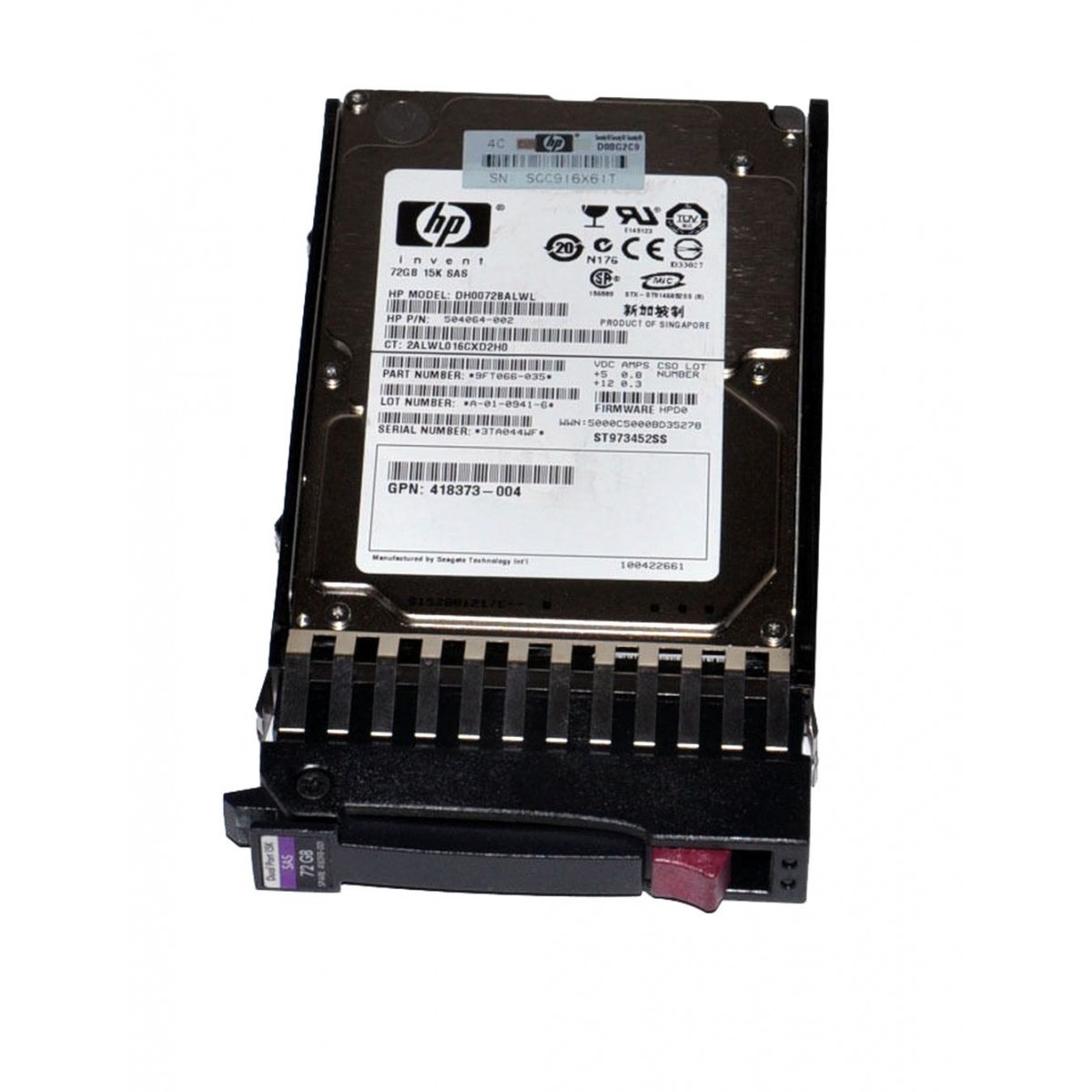 DYSK HP 72GB SAS 15K 3G 2,5 RAMKA 504064-002