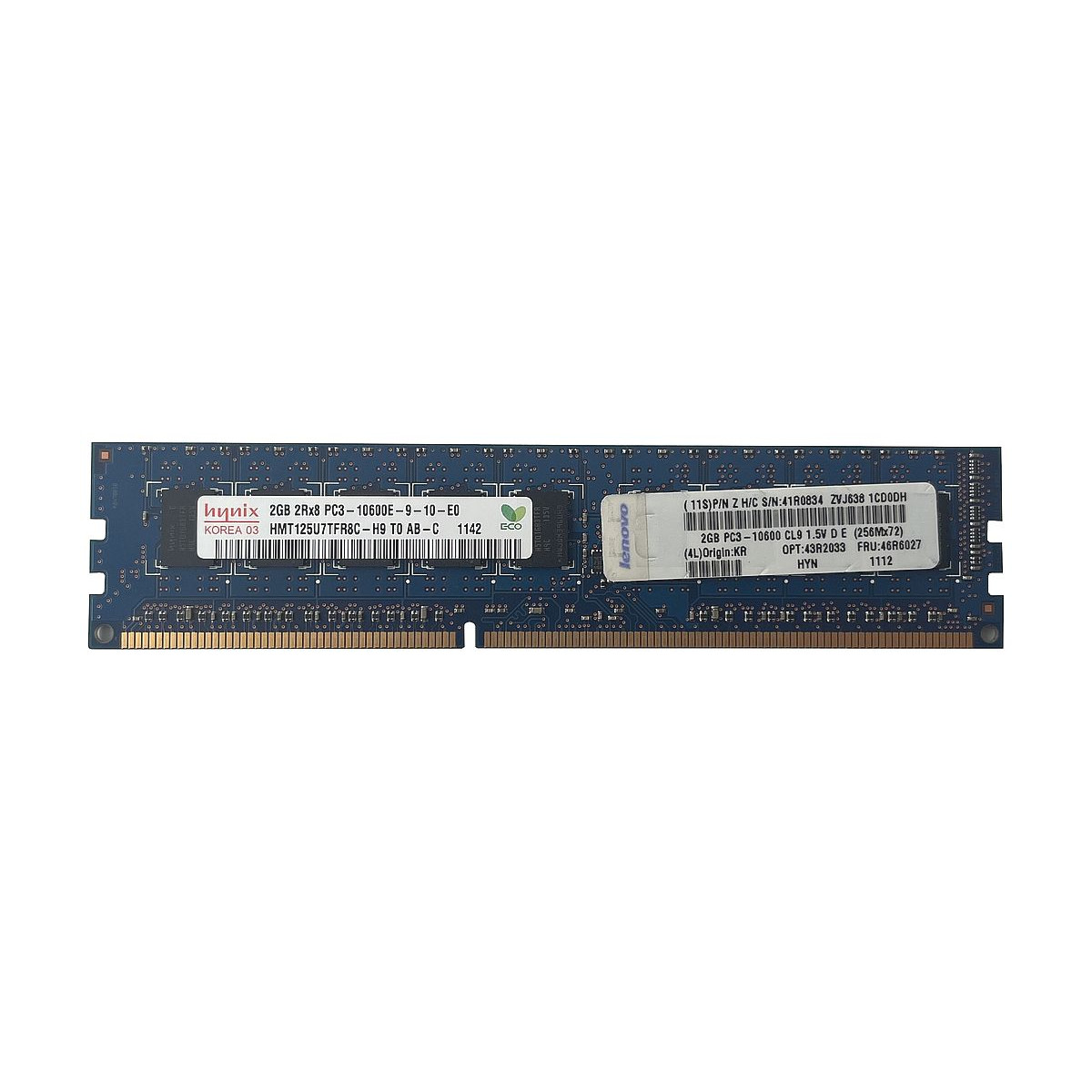 LENOVO HYNIX 2GB 2Rx8 PC3-10600E ECC UDIMM HMT125U7TFR8C-H9 41R0834 46R6027