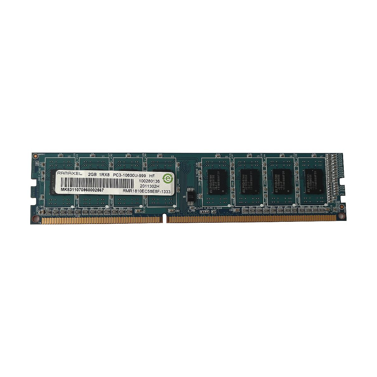PAMIĘĆ RAM HP RAMAXEL 2GB 1Rx8 PC3-10600U NON ECC UDIMM 497157-D88