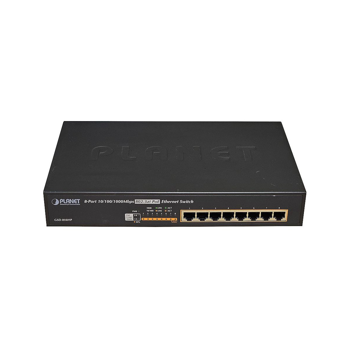 NIEZARZĄDZALNY SWITCH PLANET GDS-808HP 8x1GB PoE+
