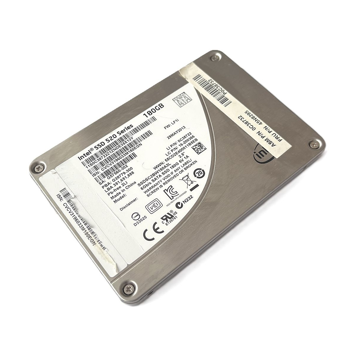 DYSK LENOVO INTEL 520 SERIES 180GB SSD SATA 6G 2,5 SSDSC2BW180A3L 45N8295