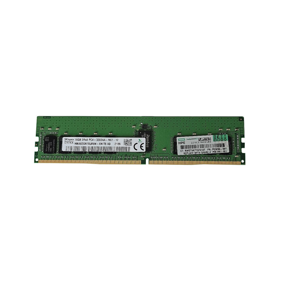HP HYNIX 16GB 2Rx8 PC4-3200AA ECC REG HMA82GR7DJR8N-XN P03050-091