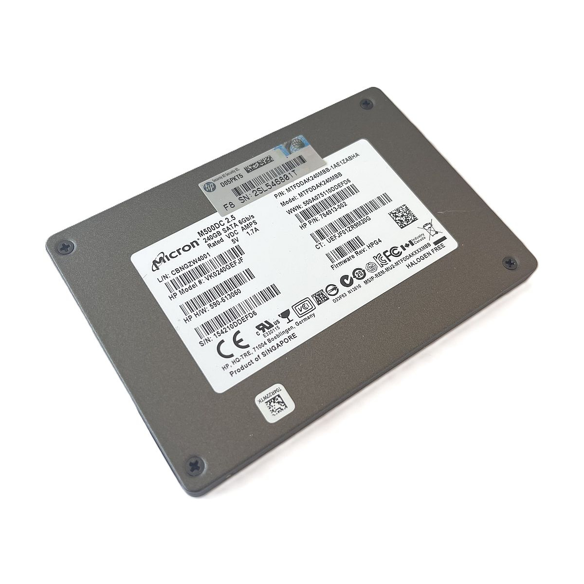 DYSK HP MICRON M500DC 240GB SSD SATA 6G 2,5 MTFDDAK240MBB 764913-002