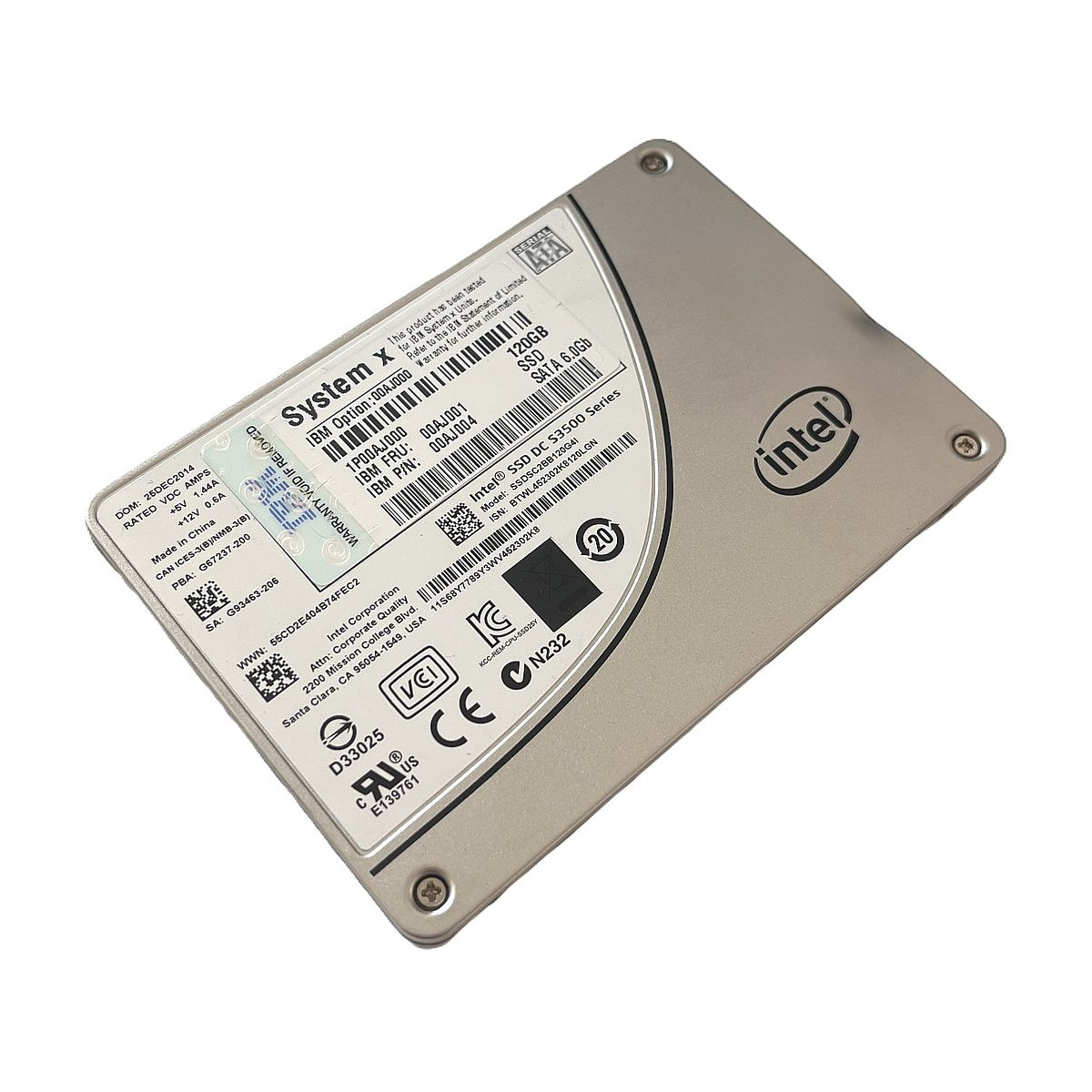 DYSK IBM INTEL 120GB SSD SATA 6G MLC 2,5 SSDSC2BB120G4I 00AJ001 00AJ004
