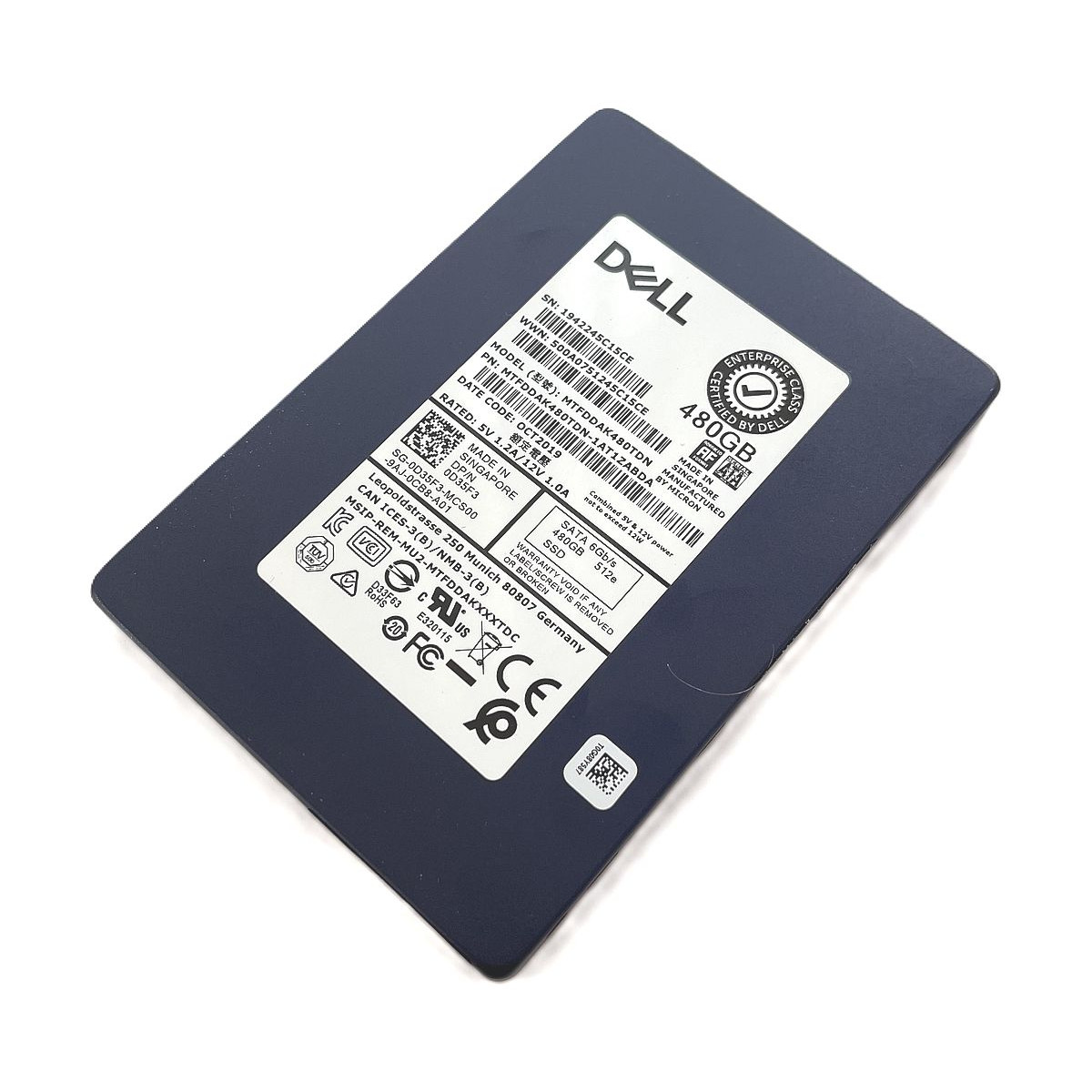 DYSK DELL MICRON 480GB SSD SATA 6G 2,5 MTFDDAK480TDN 0D35F3