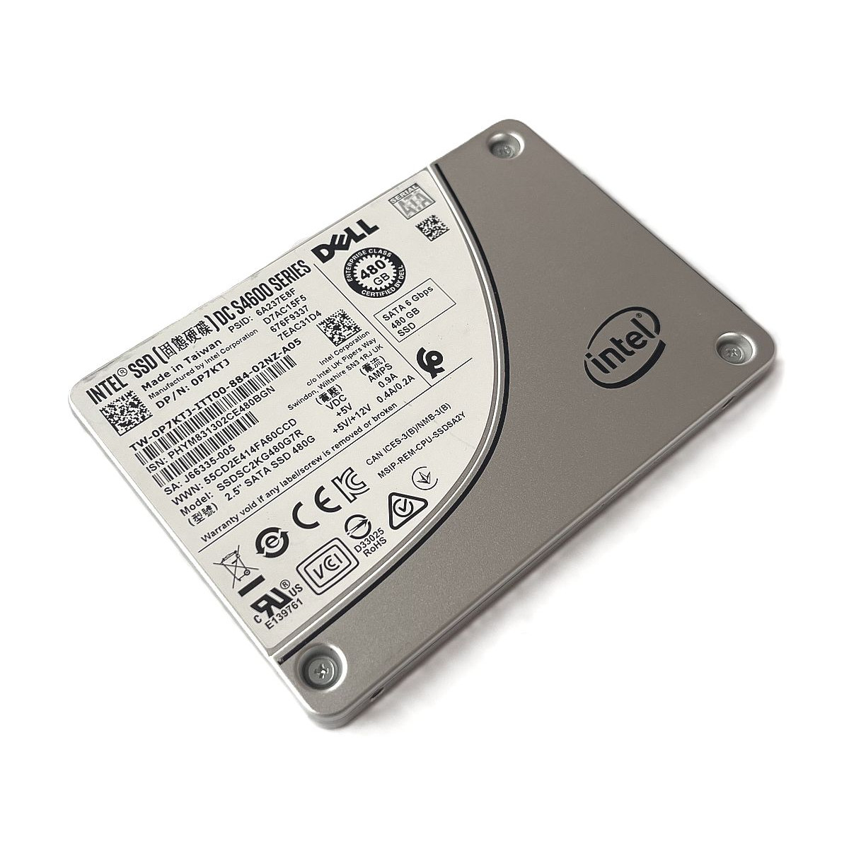 DYSK DELL INTEL DC S4600 SERIES 480GB SSD SATA 6G 2,5 SSDSC2KG480G7R 0P7KTJ
