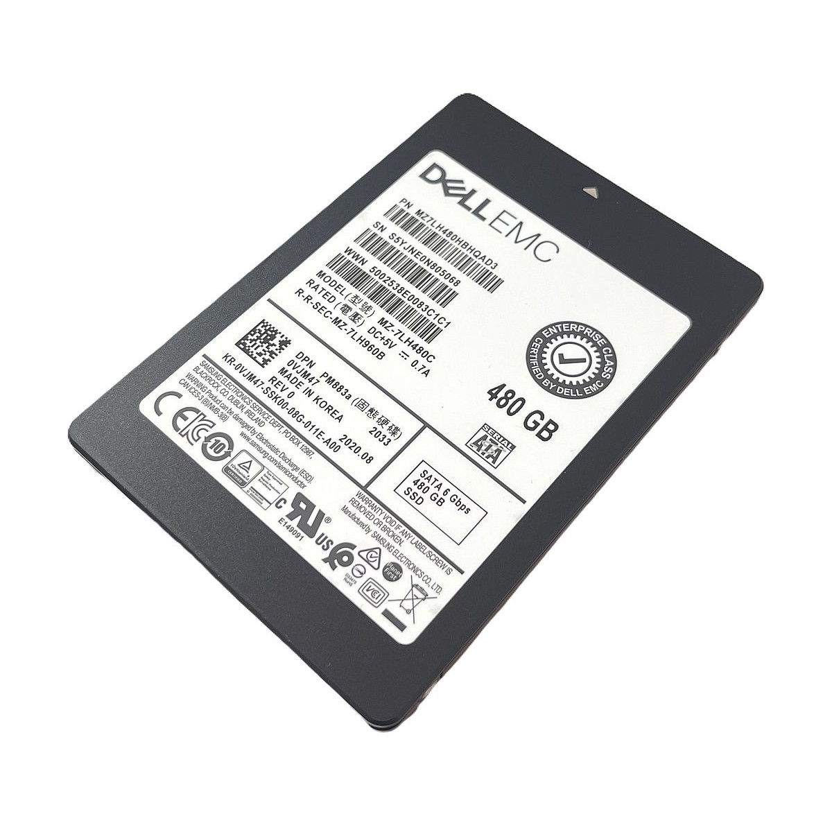 DYSK DELL EMC SAMSUNG PM883a 480GB SSD SATA 6G 2,5 MZ-7LH480C 0VJM47