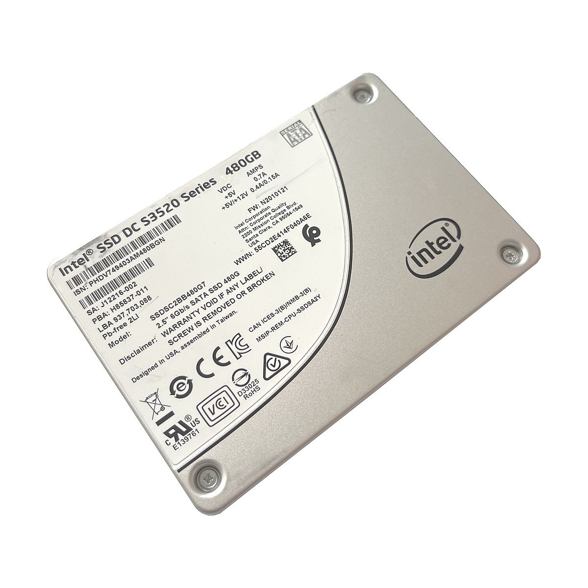 DYSK INTEL SSD DC S3520 480GB SSD SATA III 6G 2,5 MLC SSDSC2BB480G7