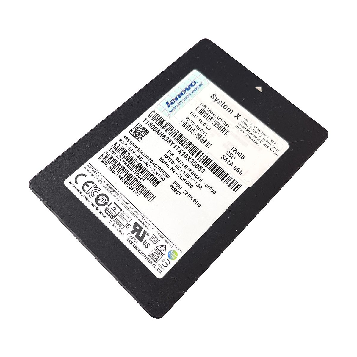 DYSK LENOVO SAMSUNG PM863 120GB SSD SATA III 6G 2,5 TLC MZ-7LM1200 00YC389