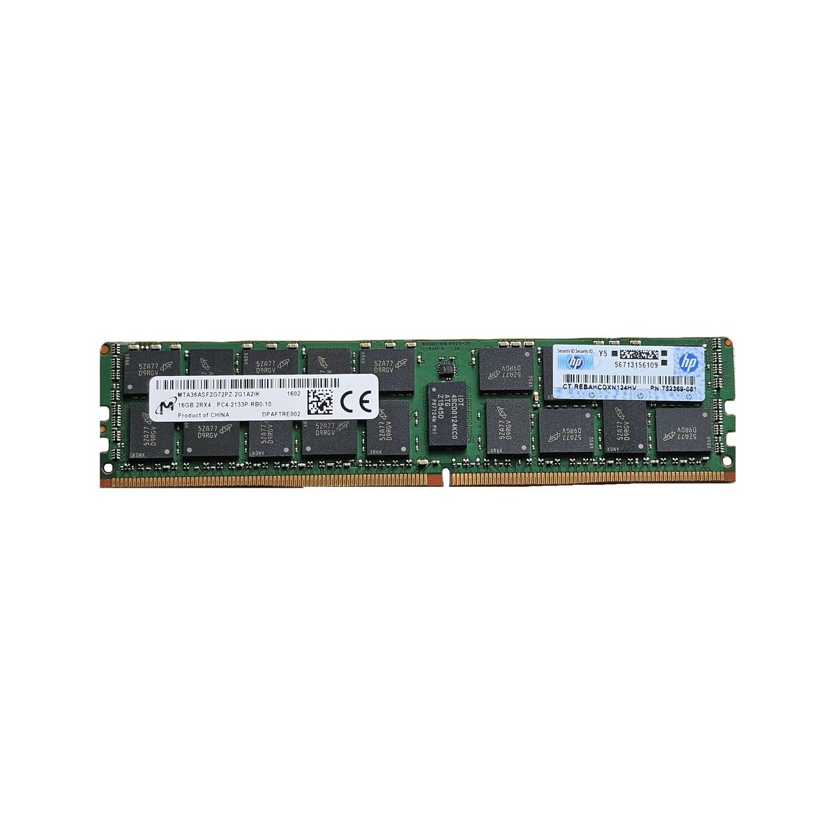 HP MICRON 16GB 2Rx4 PC4-2133P ECC REG 752369-081 MTA36ASF2G72PZ-2G1A2IK