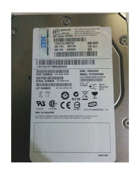 DYSK TWARDY IBM 300GB SAS 10K 3,5'' 39R7344 26K5839