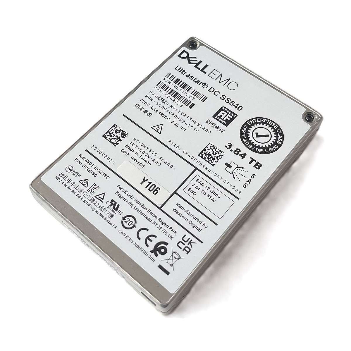 DYSK DELL EMC ULTRASTAR DC SS540 3.84TB SAS SSD 12G 2,5 512e 0HY6C5
