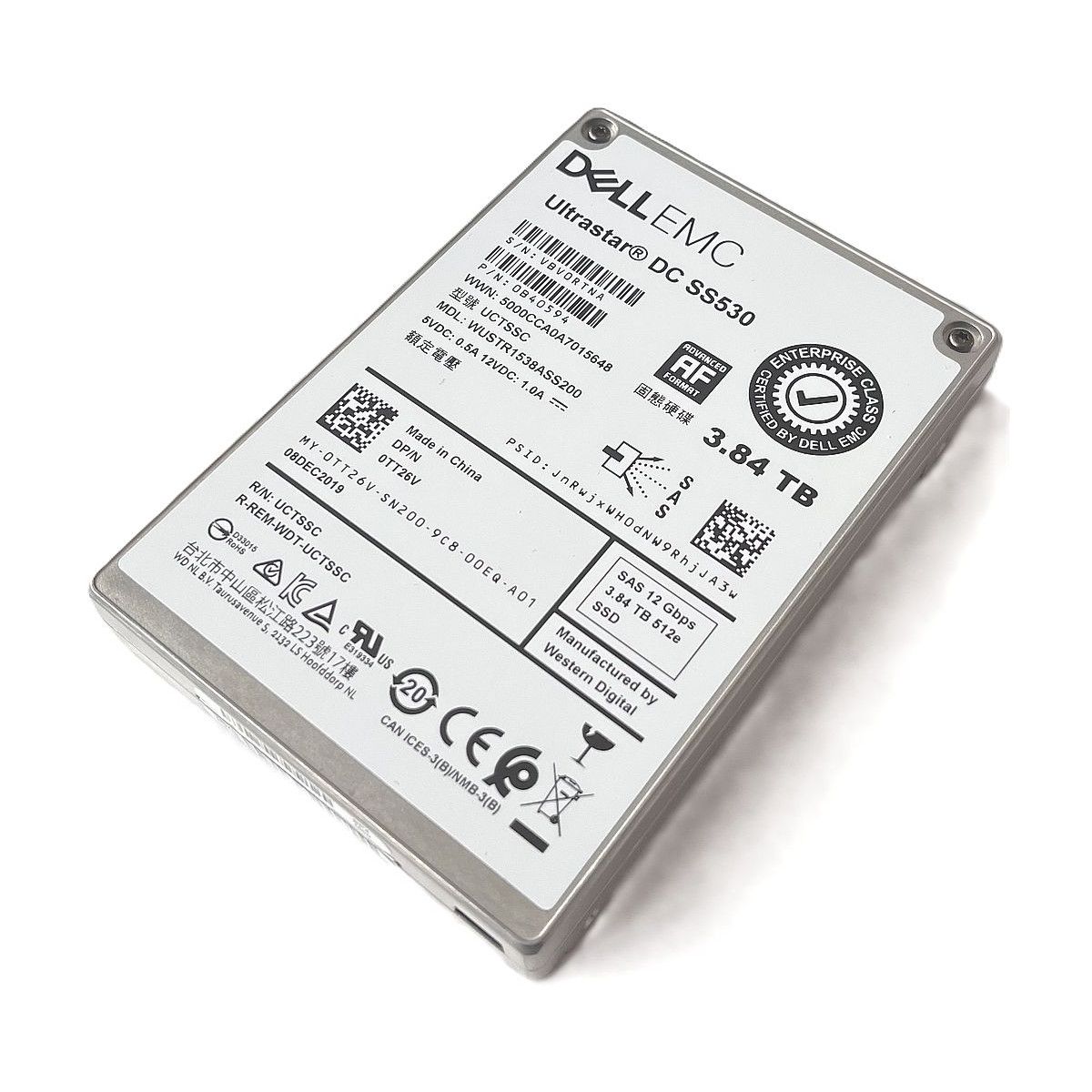 DYSK DELL EMC ULTRASTAR DC SS530 3.84TB SAS SSD 12G 2,5 512e 0TT26V