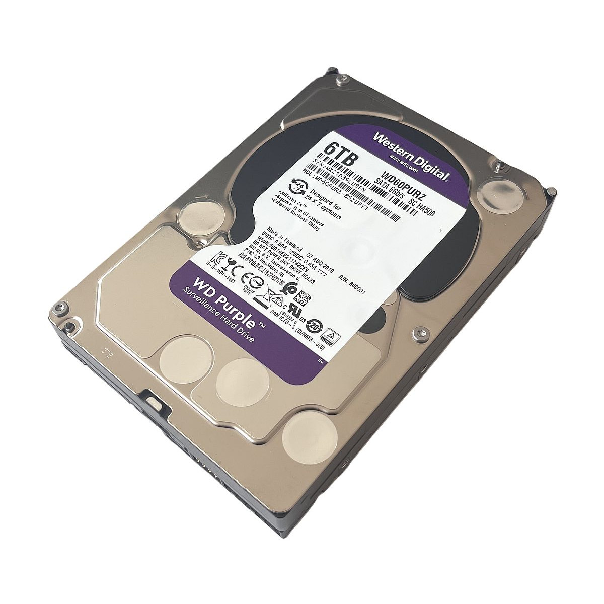 DYSK WD 6TB SATA III 6G 5.4K 3,5 4Kn WD60PURZ-85ZUFY1