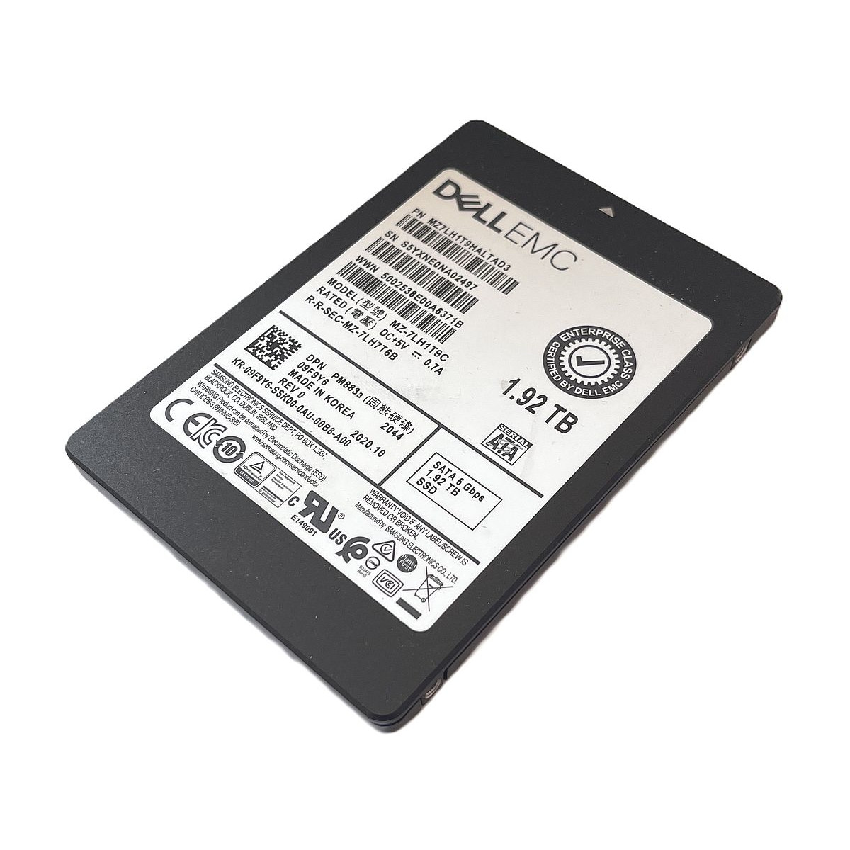 DYSK DELL EMC SAMSUNG PM883a 1.92TB SSD SATA 6G 2,5 MZ-7LH1T9C 09F9Y6